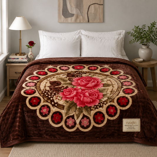 Luxury Floral King Size Mink Blanket