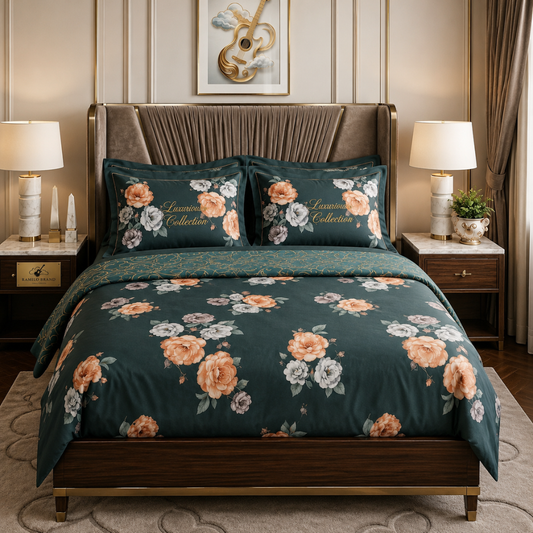 Luxury Rose Floral Bedding Set