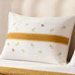 Elegant White Bedsheet Set with Mustard Border & Delicate Floral Embroidery