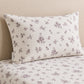Classic Ivory Floral Print Bedsheet Set with Matching Pillow Covers