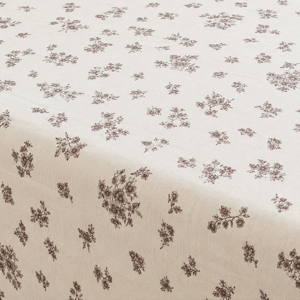 Classic Ivory Floral Print Bedsheet Set with Matching Pillow Covers